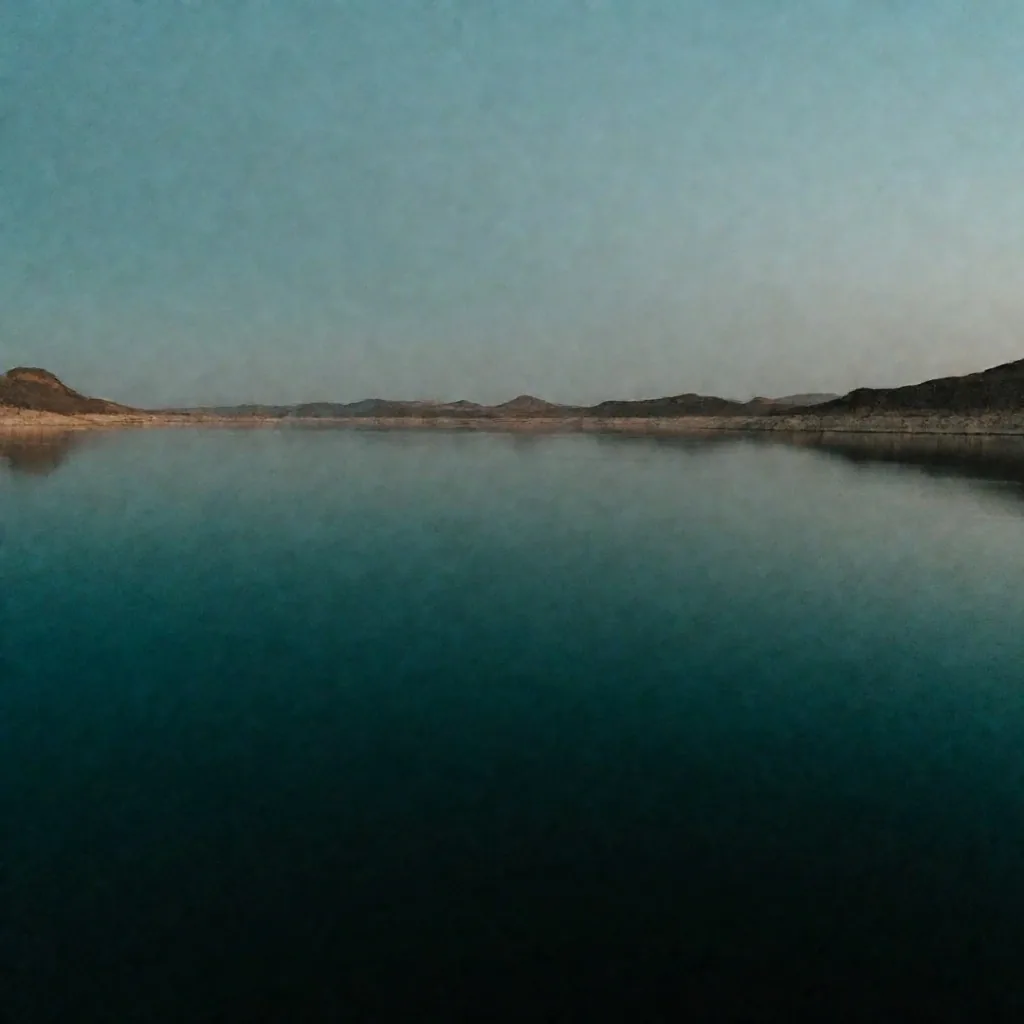 A large reservoir lake at twilight