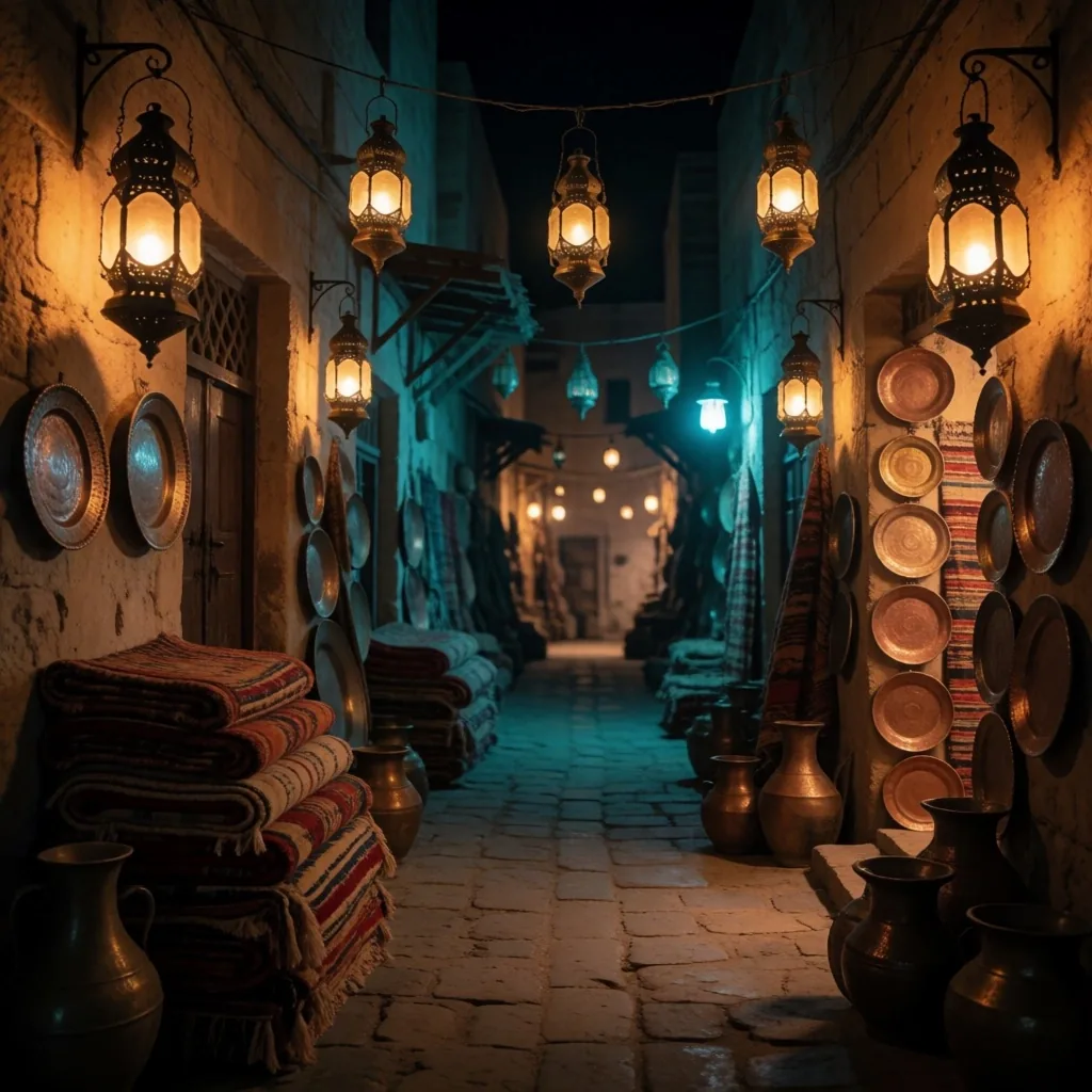 Night market alley in Egypt